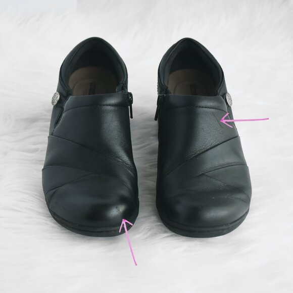 Clark’s Collection Channing Ann Leather Zip Comfort slip-on Loafers Size 8 - Picture 2 of 5